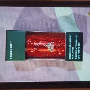 Starbucks Red Cold Cup Disneyland Holiday Ornament Key Chain